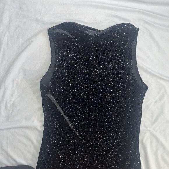 Women’s S Small Prom Vintage Gothic Maxi Dress Sparkles 90s Velvet - Picture 9 of 10